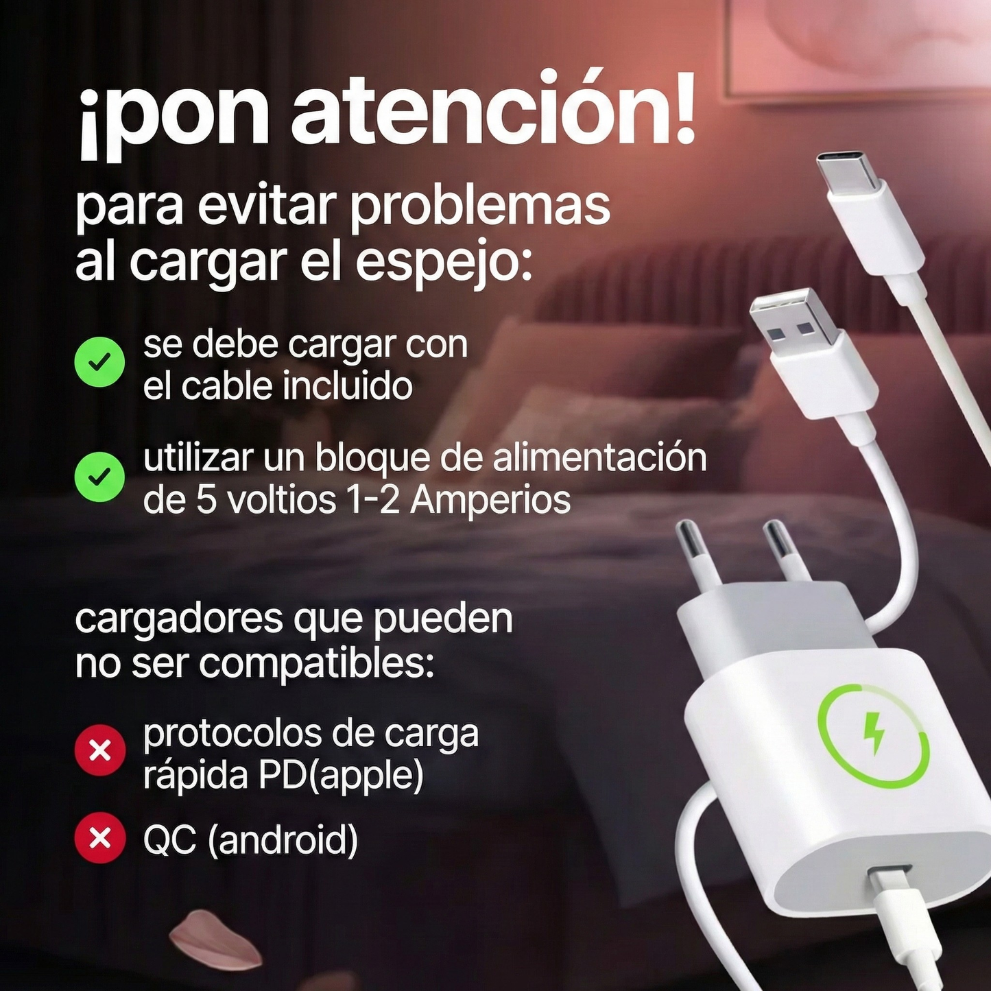 LuxeTouch-Espejo led de maquillaje